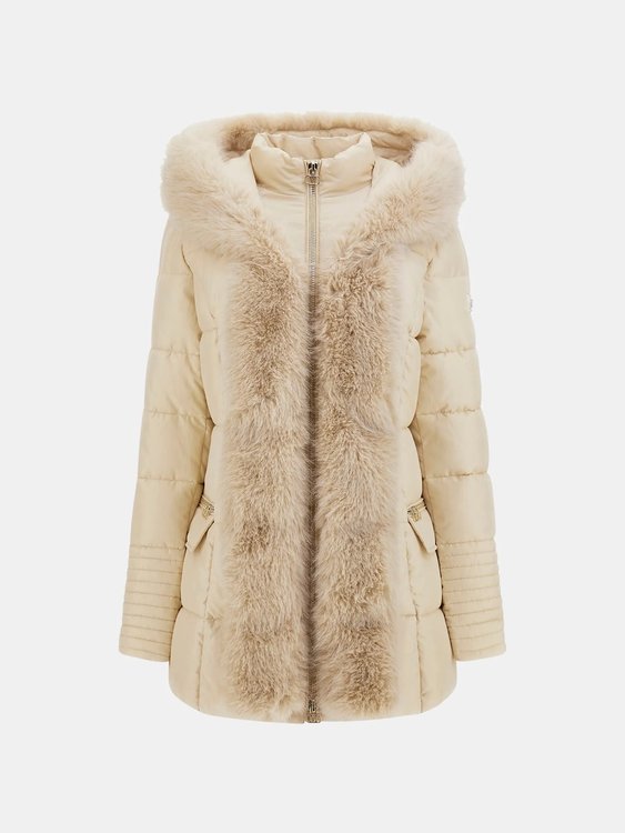 Zoe Puffer Long bunda Béžová barva Ženy