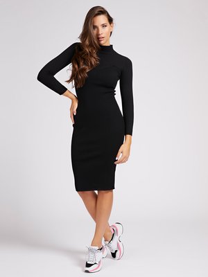 Guess – Rolákové šaty, Černá barva