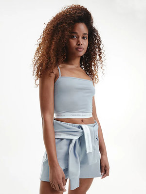 Logo tape top – Calvin Klein Jeans, Modrá barva Ženy