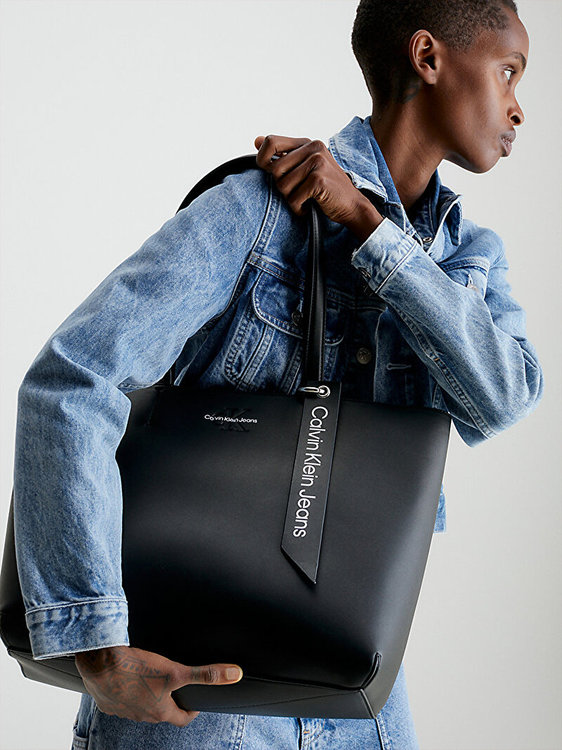 Luxusní Sculpted Shopper kabelka, Černá barva, OS