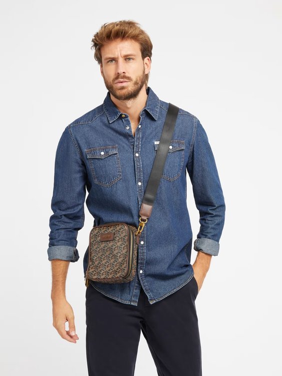 Luxusní Ederlo crossbody, Hnědá barva, T/U