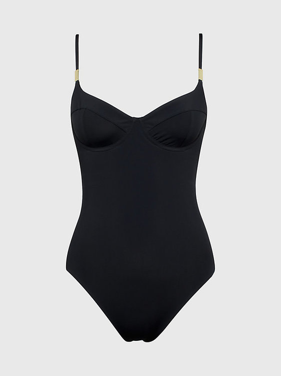 Calvin Klein Swimwear – Core Solids plavky, Černá barva