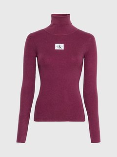 Badge Roll svetr Fialová barva Ženy