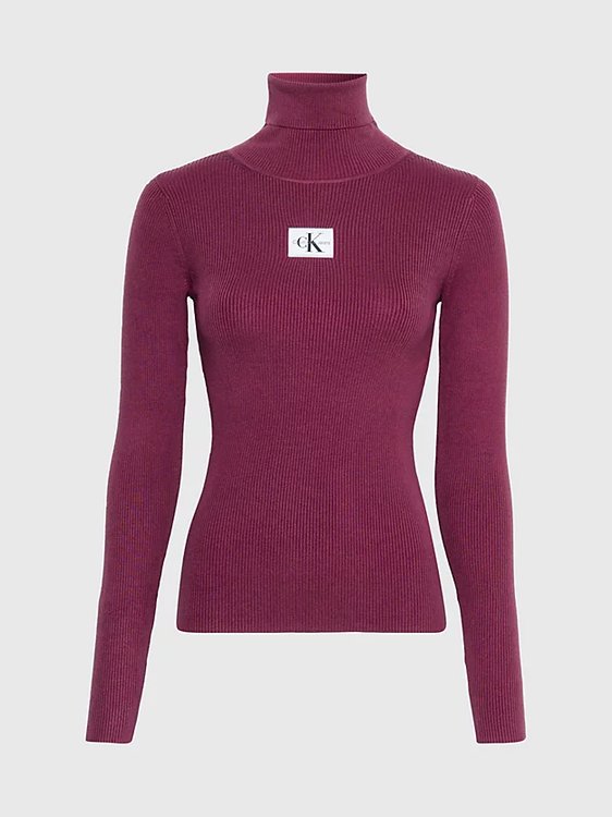 Badge Roll svetr Fialová barva Ženy