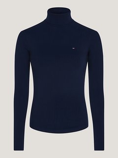 Slim Rib Roll svetr Navy barva Ženy