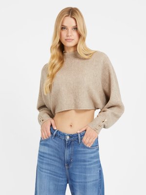 GUESS – Cross Back svetr, Hnědá barva