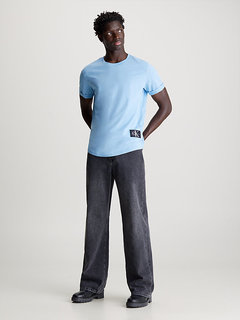 Luxusní Badge Turn Up triko, Modrá barva, XS, S, M, L, XL, XXL