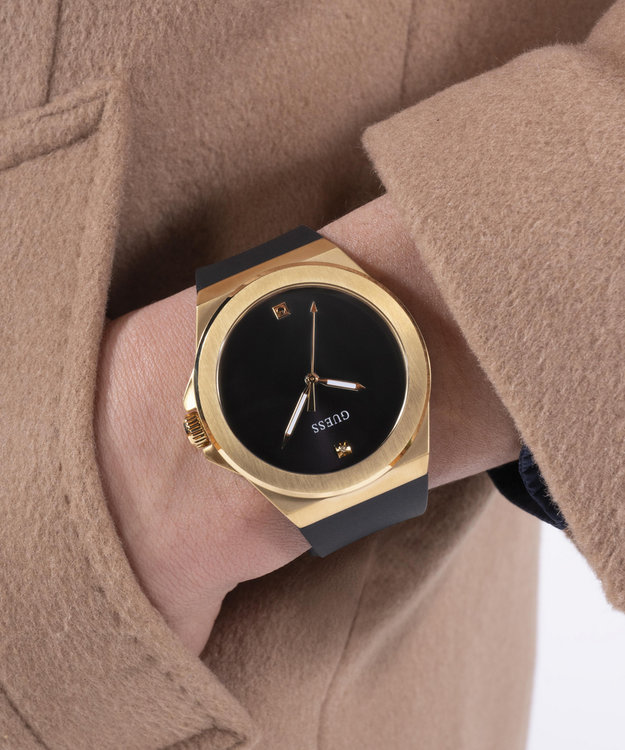 Černá, Zlatá barva, Vinyl hodinky