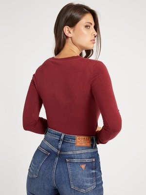 Módní Edith svetr, Bordó barva, 2021