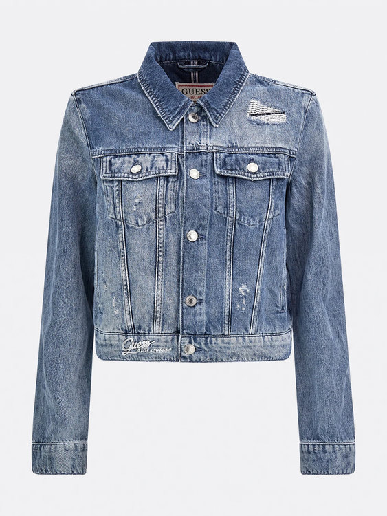 Módní Delya denim bunda, Modrá barva, 2022 1