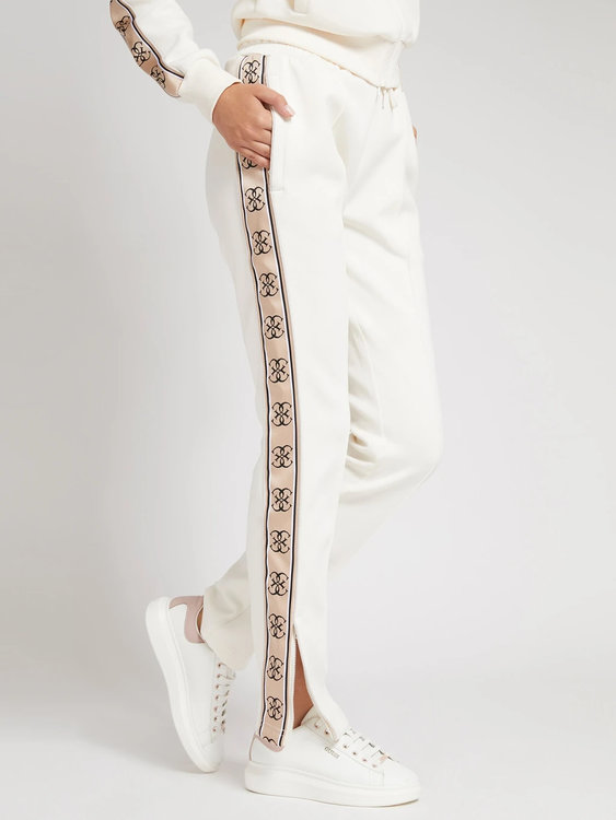 Guess, Krémová barva Britney 4G logo tepláky