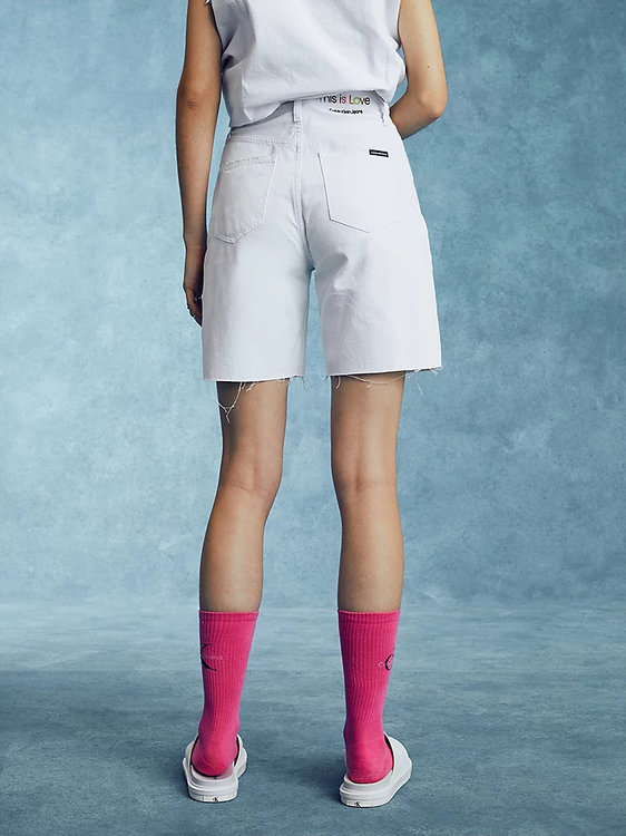 Relaxed denim šortky – Calvin Klein Jeans, Bílá barva Ženy