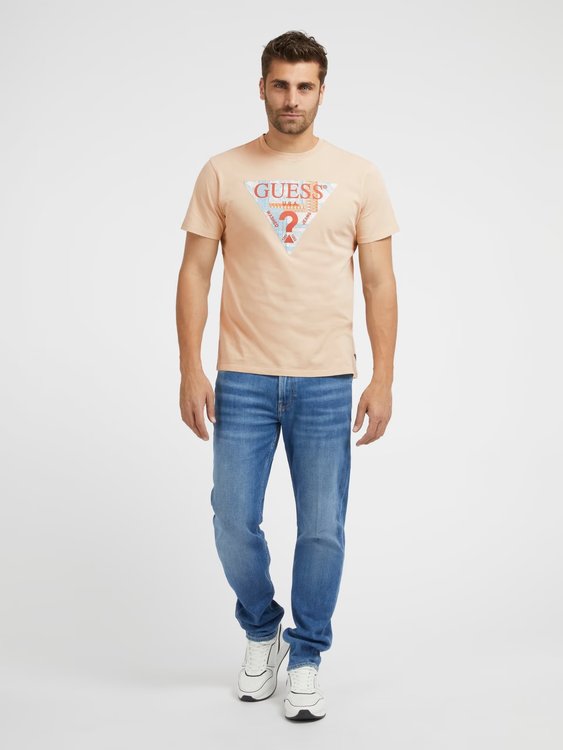 Módní Mosaic triko, Oranžová barva, 2023