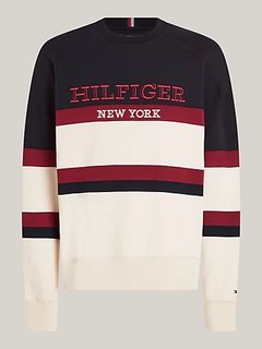 Tommy Hilfiger – Monotype Svetr, Bílá, Modrá barva