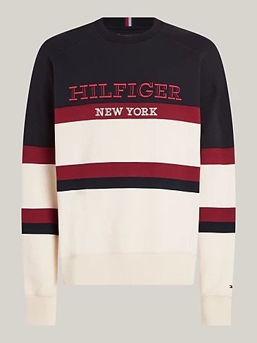 Tommy Hilfiger – Monotype Svetr, Bílá, Modrá barva