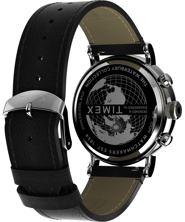 Módní Waterbury hodinky, Černá, Stříbrná barva, 2024