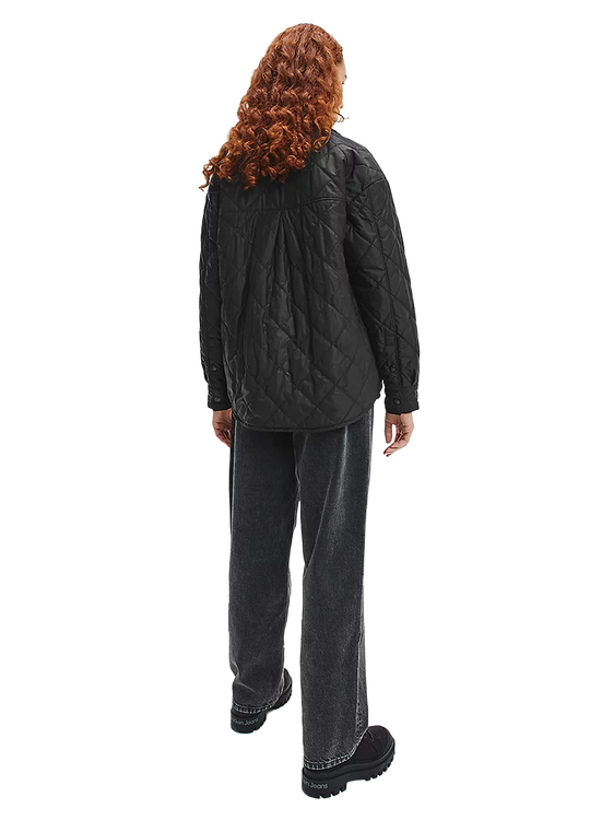 Luxusní Crinkle košilová bunda, Černá barva, XS, S, M, L