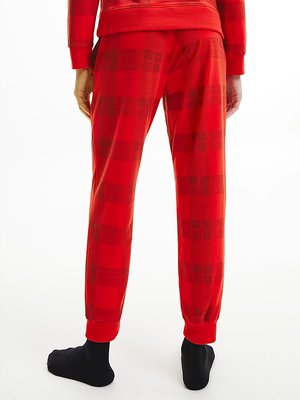 Módní Holiday pyžamové tepláky, Červená barva, 2022