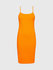 Slub Rib šaty Oranžová barva Ženy