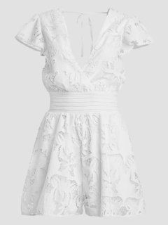 Chloe Eyelet overal Bílá barva Ženy