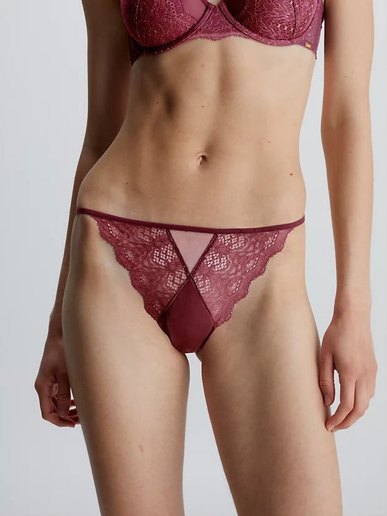 Black Vintage tanga – Calvin Klein Underwear, Bordó barva Ženy