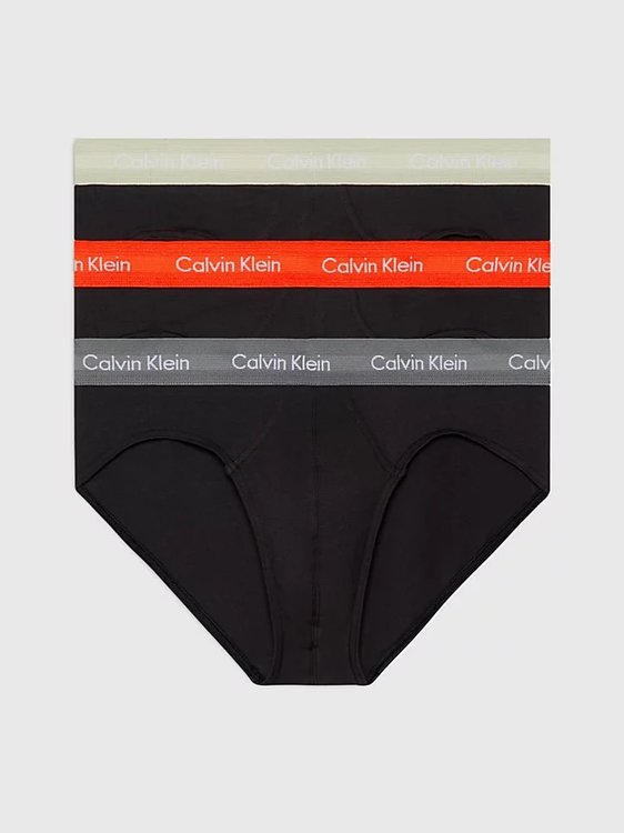 Calvin Klein Underwear – Cotton Stretch slipy 3ks, Černá barva