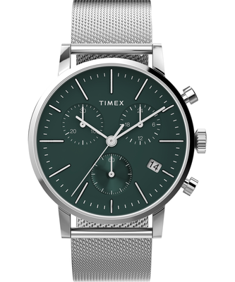TIMEX – Midtown hodinky, Stříbrná, Zelená barva