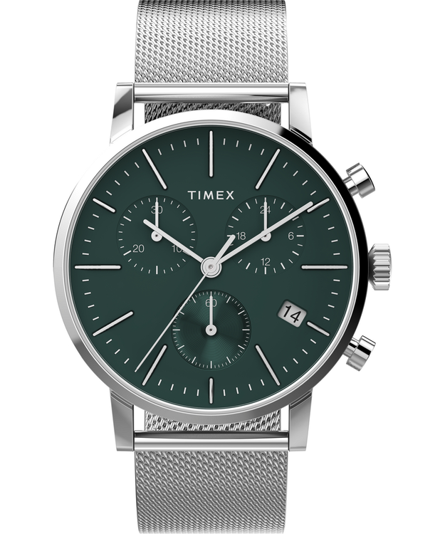 TIMEX – Midtown hodinky, Stříbrná, Zelená barva