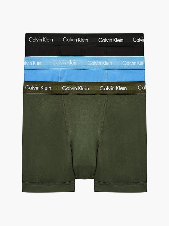 Calvin Klein Underwear – Boxerky 3ks, Černá, Khaki, Modrá barva