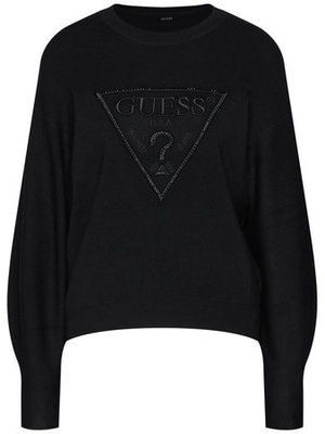 Guess – Front Logo svetr, Černá barva