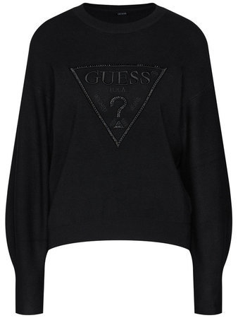 Guess – Front Logo svetr, Černá barva