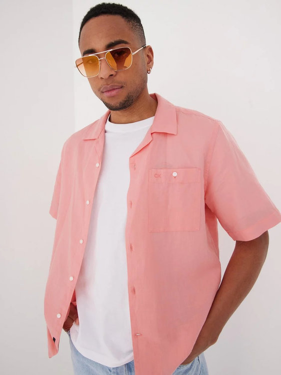 Módní Linen košile, Růžová barva, 2022