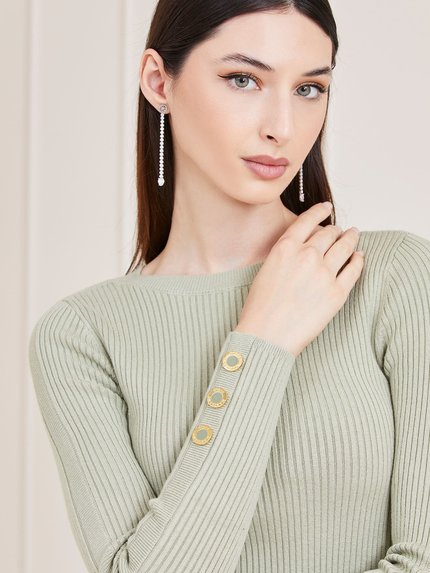 Módní Flora svetrový top, Zelená barva, 2022