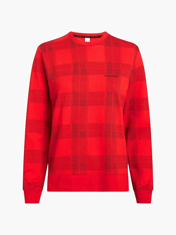 Calvin Klein Underwear – Holiday pyžamová mikina, Červená barva