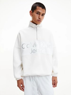 Calvin Klein Jeans – Bold Logo mikina, Bílá barva