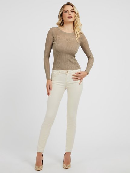 Módní Annette jeany, Bílá barva, 2023