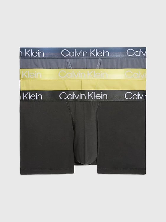 Calvin Klein Underwear – Modern Structure boxery 3ks, Černá, Žlutá barva