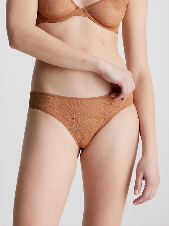Sheer Marquisette bikiny – Calvin Klein Underwear, Hnědá barva Ženy