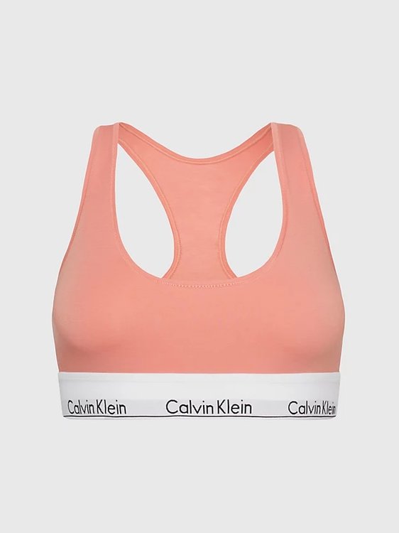 Calvin Klein Underwear – Modern Cotton podprsenka, Korálová červená, Oranžová barva