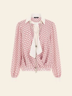 Freda Scarf Printed košile Multi, Růžová barva Ženy