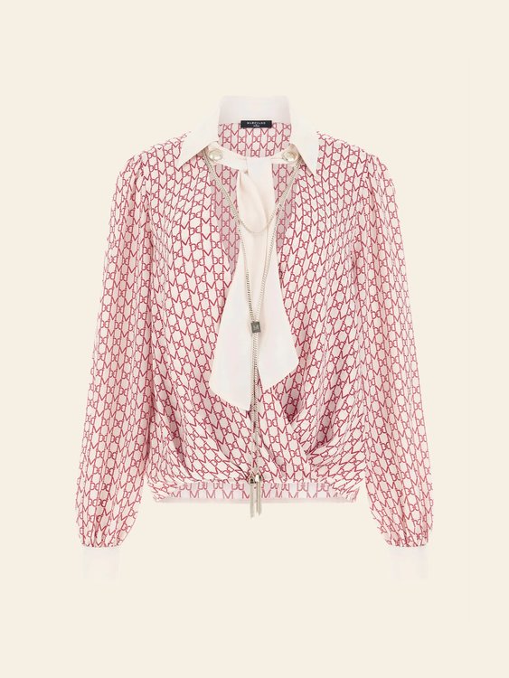 Freda Scarf Printed košile Multi, Růžová barva Ženy