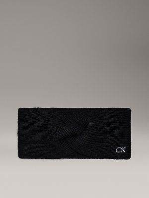 Calvin Klein Jeans – CK Metal zimní čelenka, Černá barva