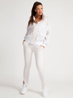 Guess, Bílá, Krémová barva Clare sportovní bunda