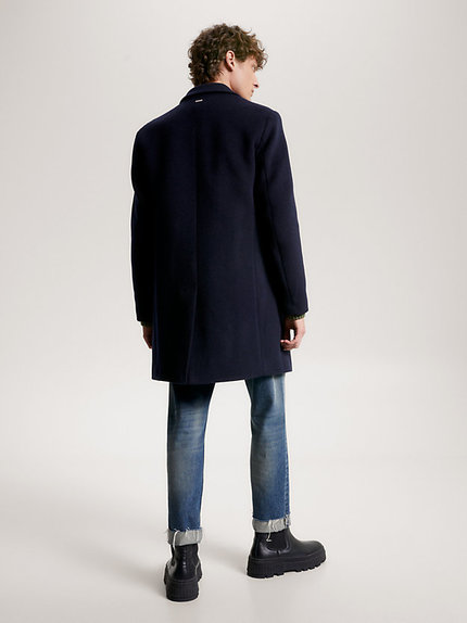 Módní DC Wool Mix kabát, Navy barva, 2023