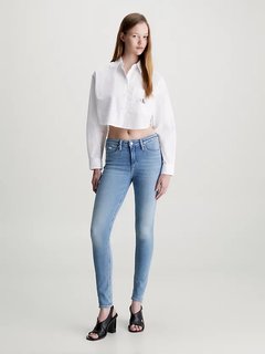 Luxusní Mid Rise Skinny jeans, Modrá barva, 25/30, 26/30, 27/30, 28/30, 29/30, 30/30