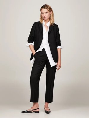 Slim Fit Straight kalhoty – Tommy Hilfiger, Černá barva Ženy