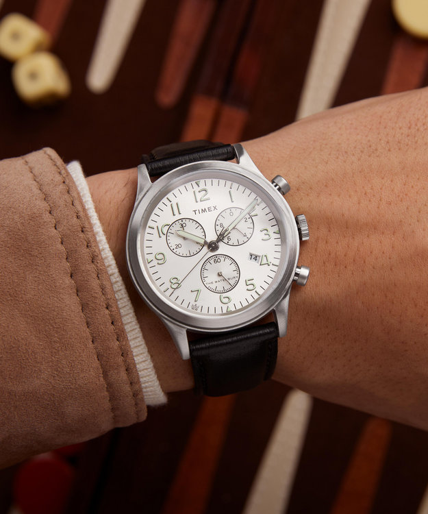 Černá, Stříbrná barva, Waterbury hodinky