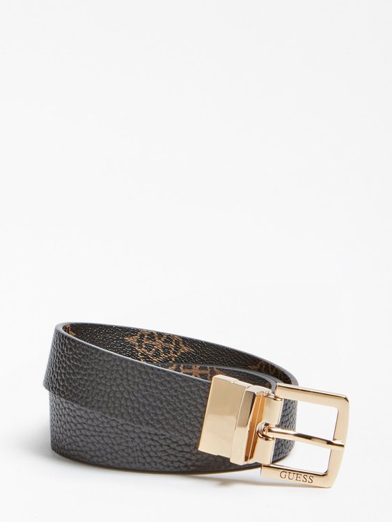 Guess – Uptown Chic 4G pásek, Černá, Zlatá barva