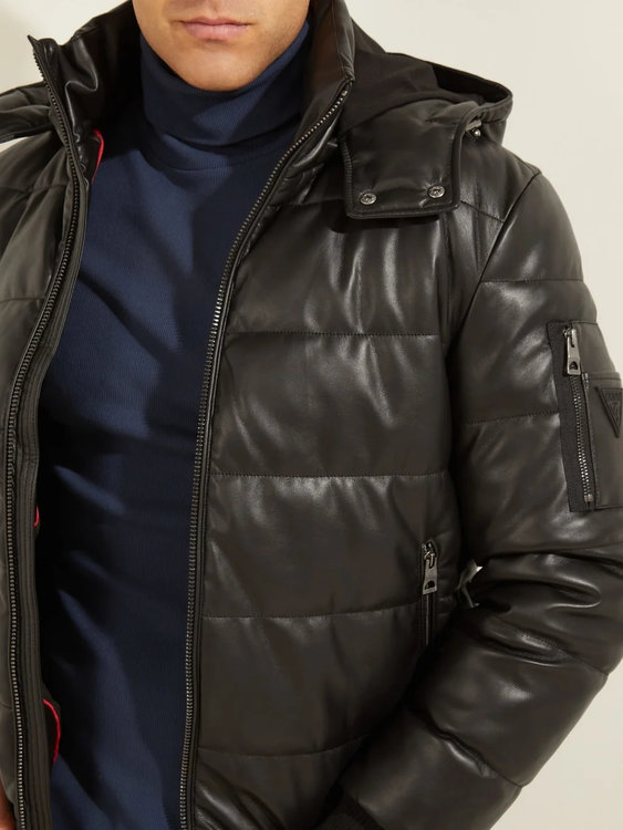 Guess, Černá barva Puffer bunda