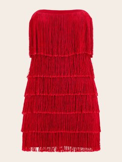 Luxusní Charlston šaty, Červená barva, 38, 40